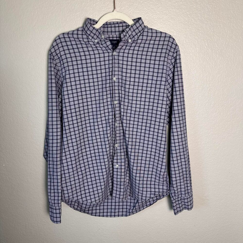 J.Crew Men's Grid Plaid Button-Down Shirt Size M Business Casual